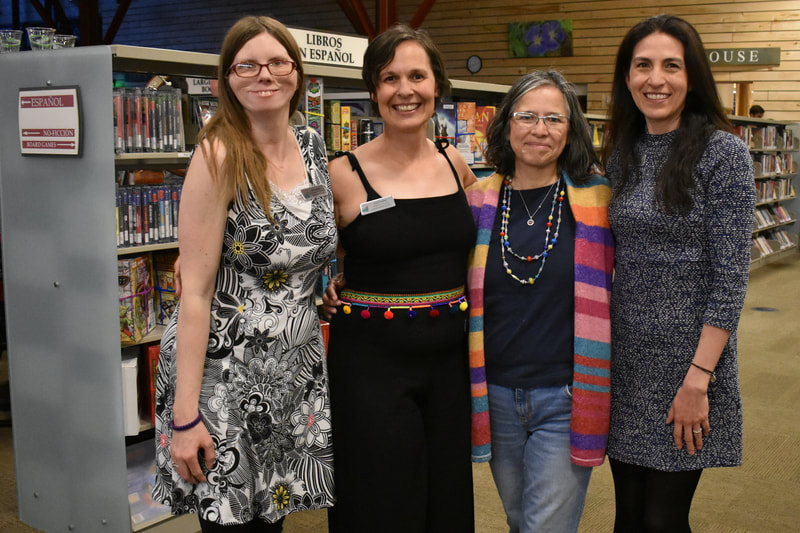 Group of staff members: Amy Schuster, Kara Lindahl, Gaby Lagos and Elena Marquez. 