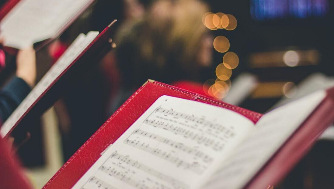 Photo of choir music books